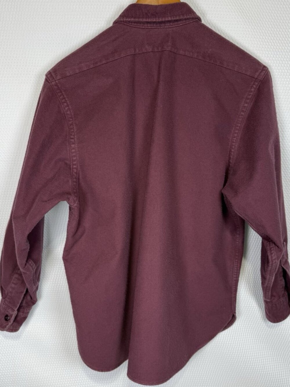 Vintage LL Bean Chamois Cloth Shirt Women’s 16 Burgundy Button Front USA 1993 - Picture 2 of 16